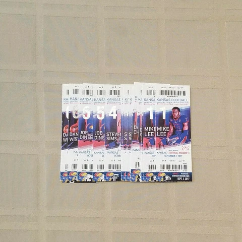 2017 KANSAS JAYHAWKS FOOTBALL TICKET STUBS Cover