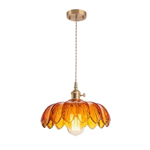 Flower Glass Shade Chandelier Pendant Light Nordic Hanging Ceiling Lamp Bedside - Picture 1 of 19