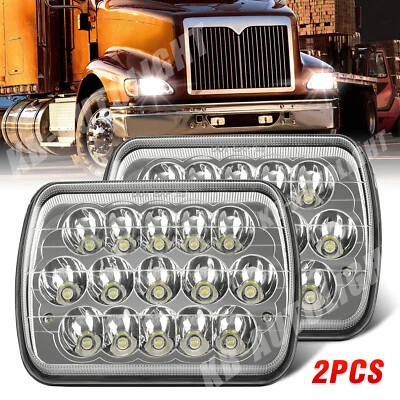 2PCS For International 5900i 5600i 9900i 4700 7300 7400 5X7" 7X6" LED Headlight - Image 1 of 4