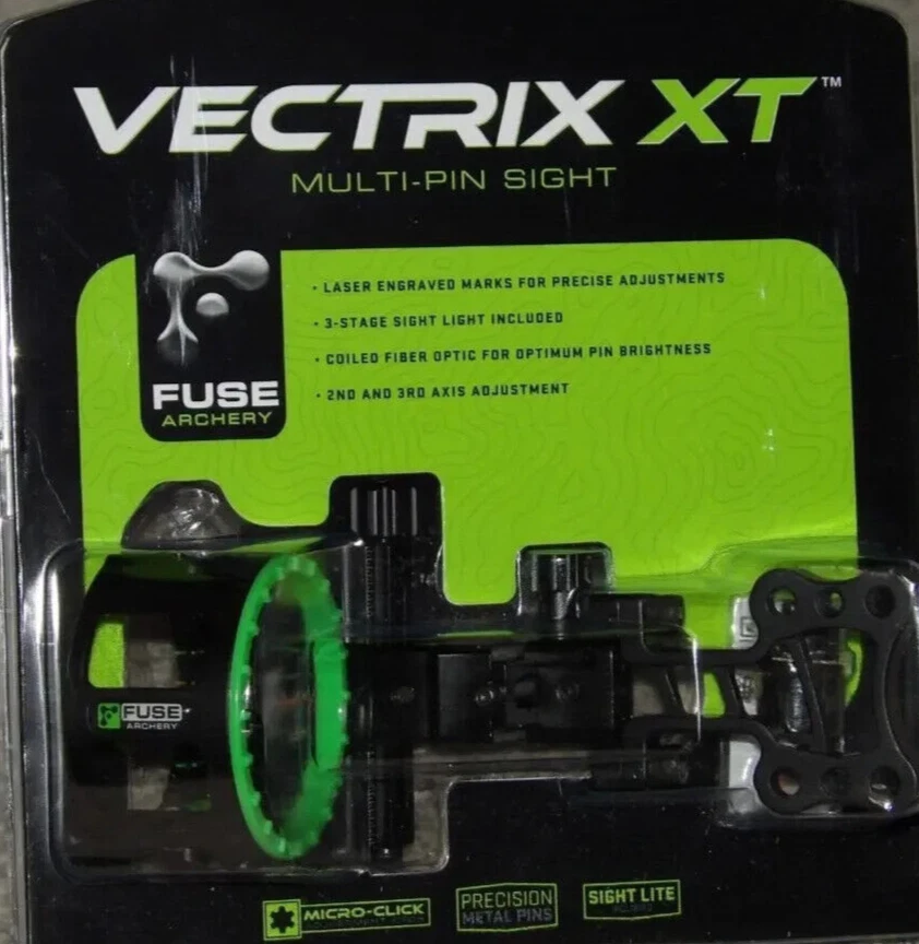 Nueva mira de arco Fuse Vectrix XT M5 Micro Tune negra 5 pines .019 Hoyt Mathews pse g5 Foto 1 de 1