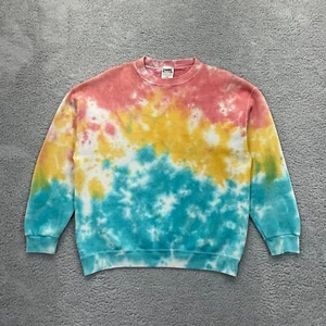 Vintage Tultex Superweight Tie Dye Crewneck Sweatshirt Adult Boxy Large 90s Y2K - Picture 1 of 16