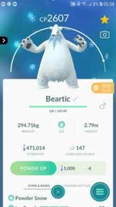 Beartic ( Cubchoo Evolution ) Pokemon Trade Go - Picture 1 of 2