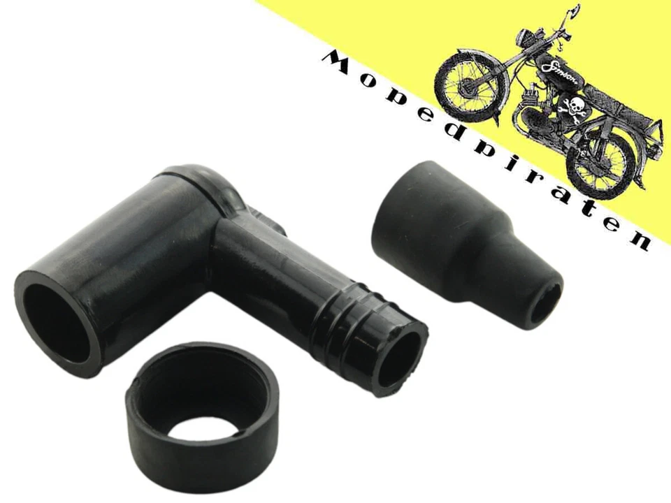 Zündkerzen Stecker 5k Ohm schwarz aus Kunststoff passend für viele Simson und MZ - Bild 1 von 1