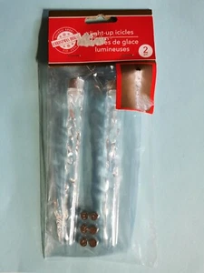NEU Paket mit 6" klaren leuchtenden Eiszapfen 2 Stück Weihnachtsdeko inkl Batterien  - Bild 1 von 8