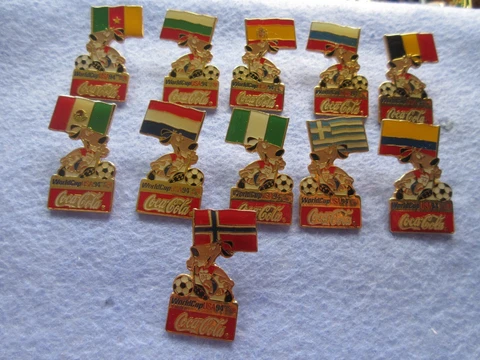World Cup Soccer 1994 Coca Cola Coke Flag Pins Choice U Pick Cover