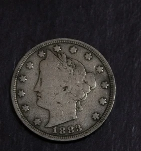 1883 Without Cents Liberty "V" Nickel Lot F 809 - Picture 1 of 2