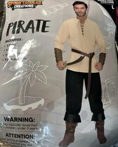 Spooktacular Adult Pirate Pirate Halloween Costume Cosplay Outfit Men’s LARGE - Picture 1 of 1