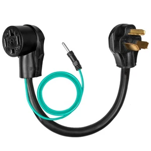 Adaptador de enchufe de secadora de 4 clavijas a 3 clavijas - adaptador de salida negro STW 10/3 de 1,5 pies - Imagen 1 de 5