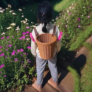 Tea Leaves Picking Basket PP Basket Outdoor Backpack Handwoven Fruit Basket - Picture 1 of 6