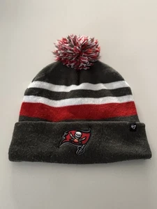 Tampa Bay Buccaneers Beanie Hat Winter Snow With Pom Brown Red NFL 47 Brand OSFA - Picture 1 of 5