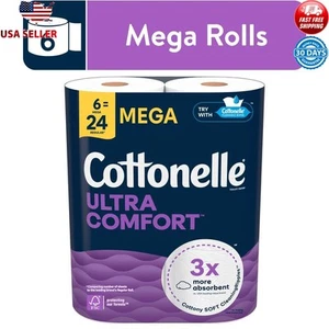 Papel higiénico ultra cómodo 6 mega rollos 244 hojas 2 capas suave absorbente nuevo - Imagen 1 de 6
