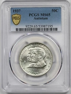1937 Antietam 50C PCGS Gold Shield MS 65 Early Silver Commemorative Half Dollar - Picture 1 of 4