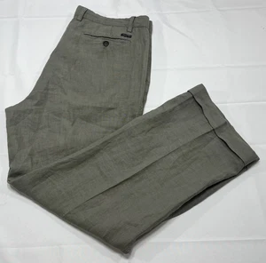 Pantalones de ropa EMS of Masons para hombre 54 (38x29,5) verde chino recto de lino Steeve - Imagen 1 de 13