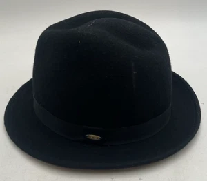 NIB Scala Men's Classic Center Dent Black Hat 100% Wool - Picture 1 of 5
