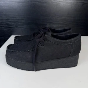 Clarks Wallacraft Lo Plateau-Mokassins Damenschuhe 11826 schwarz Nubukleder – 8 M - Bild 1 von 9