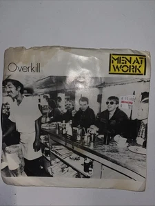 MEN AT WORK - Overkill  - Rare 1983 45 Vinyl w/Picture Sleeve VG But Tore/VG++ - Picture 1 of 6