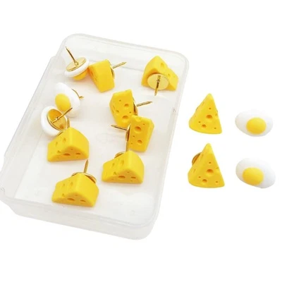 20Pcs Cheese Eggs Push Pins Cork Notice Board Pushpin Decorative Thumb Tacks - Image 1 of 4