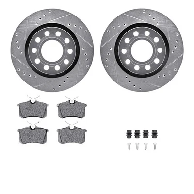 For Audi Allroad Quattro 04-05 Drilled & Slotted Rear Brake Kit w Optimum Pads - Image 1 of 3