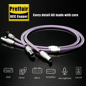 Pair 8N OCC Pure Copper Balanced XLR Cable Carbon Fiber Plug Interconnect Cord - Picture 1 of 9
