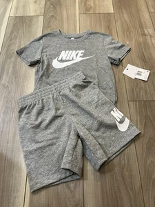 Nike Boys T-Shirt & Shorts Set Size 6 NWT Gray MSRP $44 - Picture 1 of 5