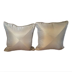 Silk Sofa Pillows With Rope Style Silk Trim- Set of 2 Striped pillows - Picture 1 of 3