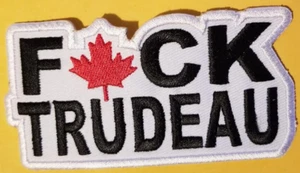 Canadian F uck Trudeau Embroidered Patch approx 2x4" - Picture 1 of 2