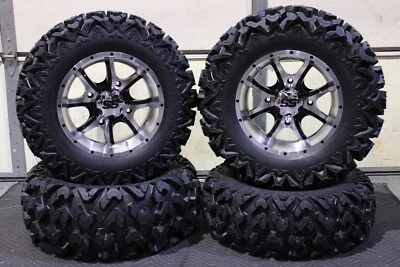 POLARIS SPORTSMAN 500 27" RIP SAW RADIAL ATV TIRE 14" COBRA M/B WHEEL KIT POL3CA - Image 1 of 4