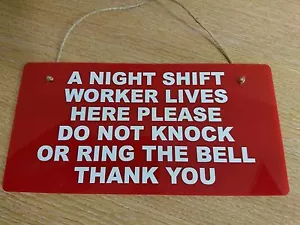 NIGHT SHIFT WORKER DO NOT DISTURB KEEP QUIET SLEEPING DOOR SIGN - Picture 1 of 3