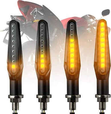 4PCS Motorcycle Sequential Flowing LED Turn Signal Lights Indicators Motorbike - Image 1 of 4