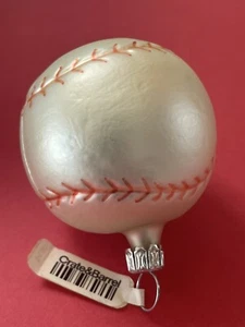Crate & Barrel Base Ball Sports Glass Ornaments Made In Germany New With Tags - Picture 1 of 7