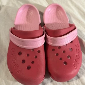 Crocs Kids Two Tone Pink-Electro Style Clog -Size J1 In Kids EUC - Picture 1 of 6