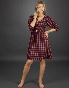 WOMAN SECRET VESTITO ABITO PER LA CASA DONNA COTONE NERO ROSSO TAGLIA S 36 - 38 - Picture 1 of 3