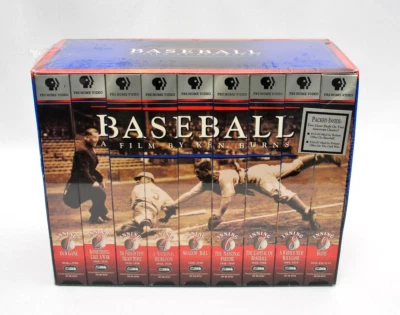 PBS 1994 HOME VIDEO BASEBALL BY KEN BURNS 9 VHS VIDEO TAPES NEW FACTORY SEALED - Image 1 of 3