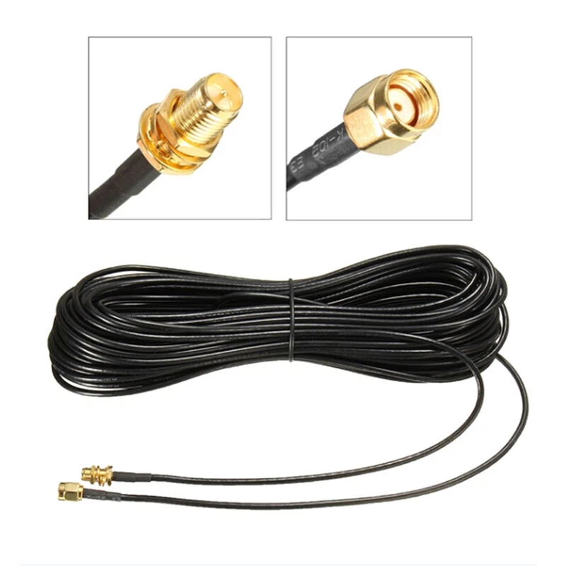 1PC 20m WiFi router antenna extension cable cord RG174 RP-SMA male to fema_KE G - Image 1 of 4