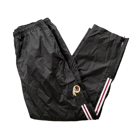 Vintage Washington Redskins XL Insulated Track Wind Pants NFL Football Black Cover