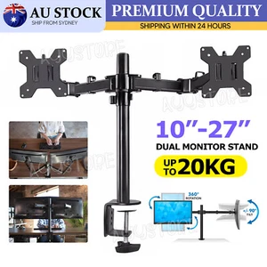 Artiss Monitor Stand Dual Arm Desk Mount 27'' HD LED TV Screen Holder Bracket AU - Picture 1 of 12