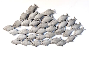 Decoración de pared peces de metal 91x4x H29cm enjambre de peces decoración de peces imagen - Imagen 1 de 3