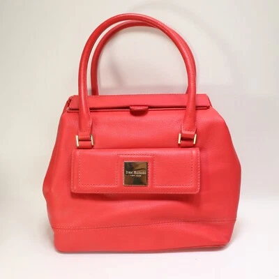 Bolso de Mano Isaac Mizrahi Mujer M Coral Imitación Cuero Guijarro Forrado Bolsillos Foto 1 de 4