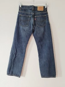 Kids Levi's 505 Regular Fit Straight Blue Jeans Boys size 12 26x26 - Picture 1 of 8