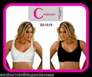 95% Cotton comfort ladies front fastening nonwired bra b,c,d,dd,e.to size 44>E - Picture 1 of 19