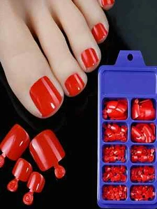 120pcs Fluorescent Green Press On Toe nails Summer Glossy Short Square nails - Picture 1 of 27