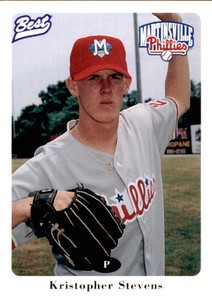 1996 Martinsville Phillies Best 26 Kristopher Stevens Fontana California CA Card