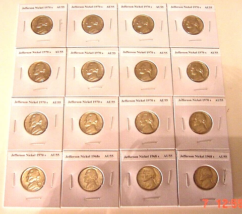 Jefferson Nickels 1970 s  1968 s  LOT  AU / Uncirculated NICE LOT! Cover