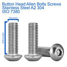 M5 X 30Mm Button Head Allen Key Bolts Socket Screws Stainless Steel Iso 7380