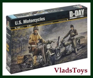 Italeri Plastic Model kit 1/35 Scale U.S. MOTORCYCLES HARLEY DAVIDSON D-DAY #322 - Picture 1 of 4