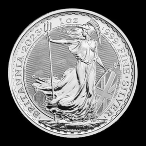 2023 1 oz 999 Silver UK Britannia Royal Mint £2 GEM BU Coin from Mint Roll #7 - Bild 1 von 2