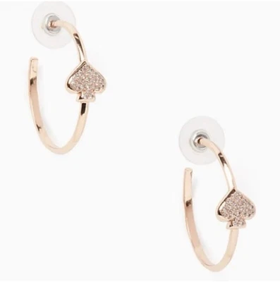 NUEVO Kate Spade Everyday Spade Pave Aros Oro Rosa O0rU3125 con bolsa para el polvo $69 Foto 1 de 4