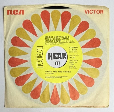 Funky Northern Soul 45 ERNEST VANTREASE These Are The Things RCA промо услышать VG++ - Изображение 1 из 3