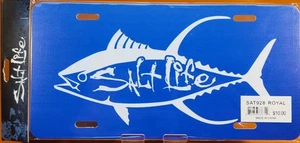 Salt Life PVC Front Nummernschild ~ Königsblau ~ Thunfisch ~ Weißfisch Neu - Bild 1 von 4