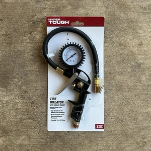 Hyper Tough Universal 1/4" Analog Tire Inflator & Pressure Gauge  13.5-inch NEW - Picture 1 of 1